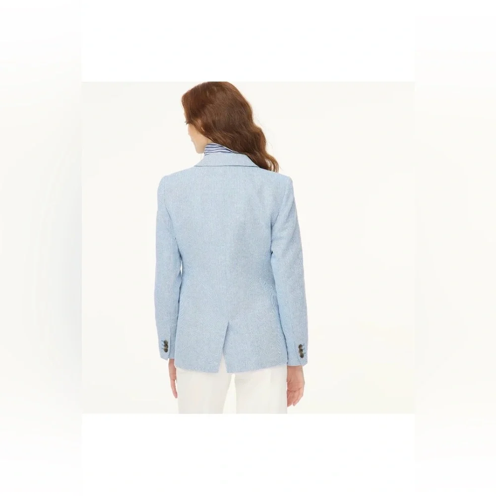 🔥NWT J. Crew Blue Herringbone Blazer - Picture 3 of 12